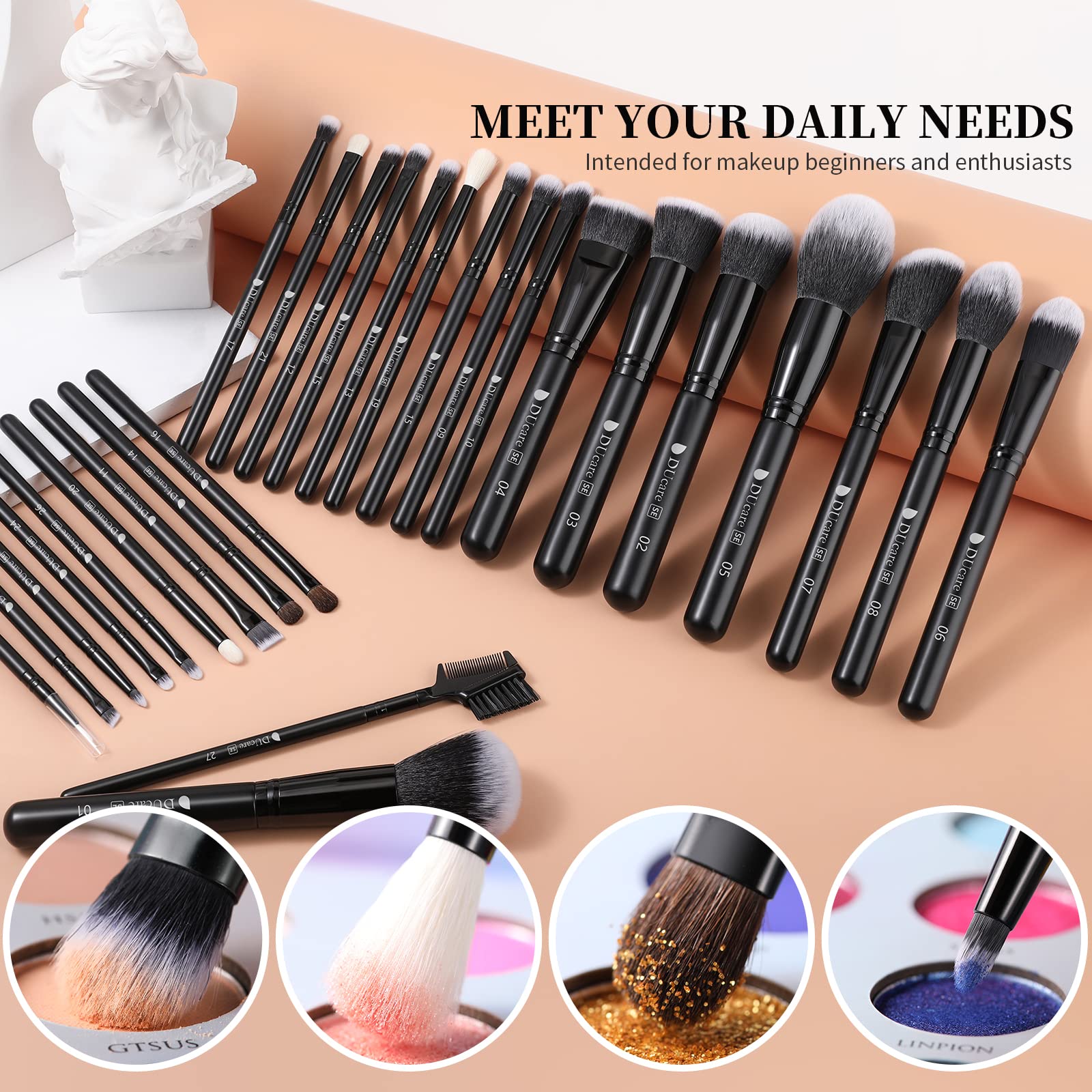 DUcare concealer brush targets blemishes and under-eye darkness with precision.