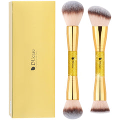 DUcare double-ended foundation brush with glitter handle enables precise base application.