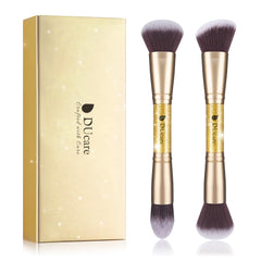 DUcare duo-end foundation-buffer shows versatile tool for smooth liquid and powder foundation.