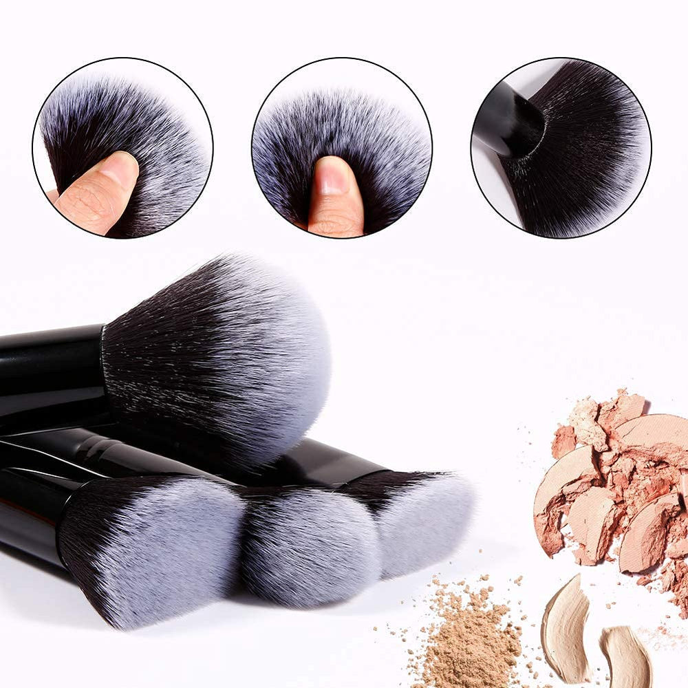 DUcare ergonomic wooden handle aids precise control during makeup routine.