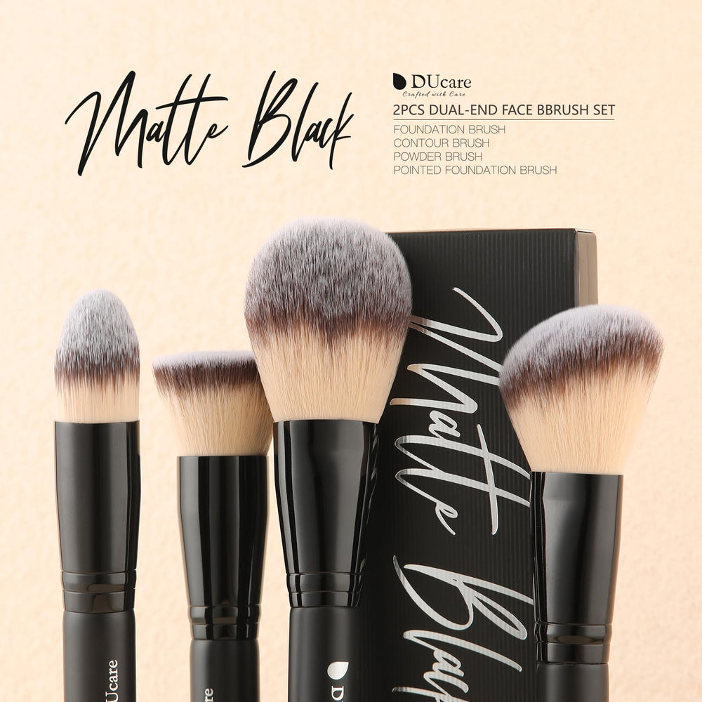 DUcare flat buffer brush buffs foundation into skin for seamless even finish.