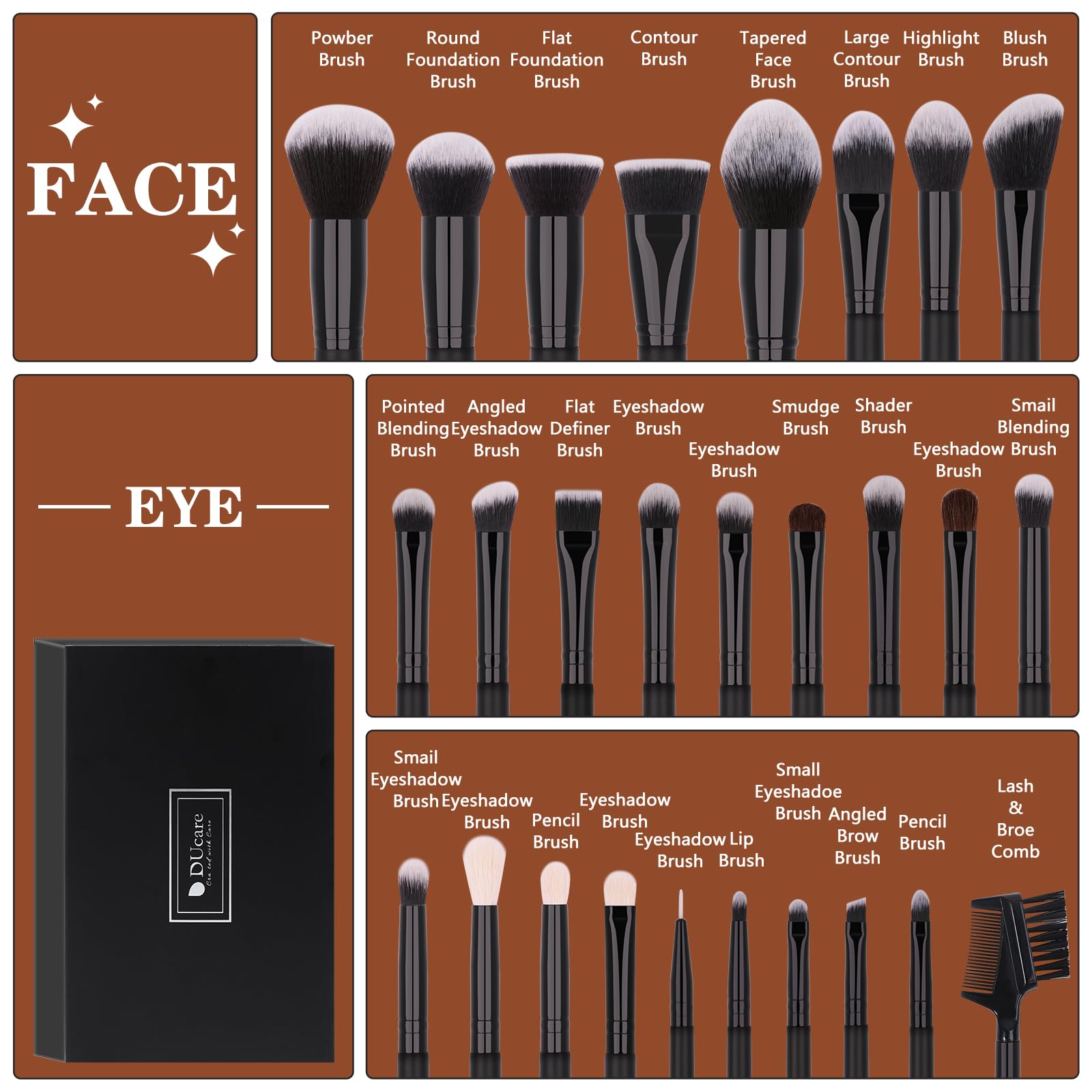DUcare foundation brush offers smooth, airbrushed application for even skin tone.