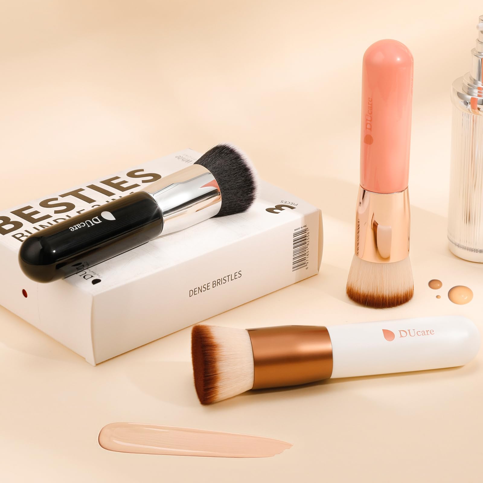 DUcare foundation brush cream concealer use highlights versatile makeup application across formulas.