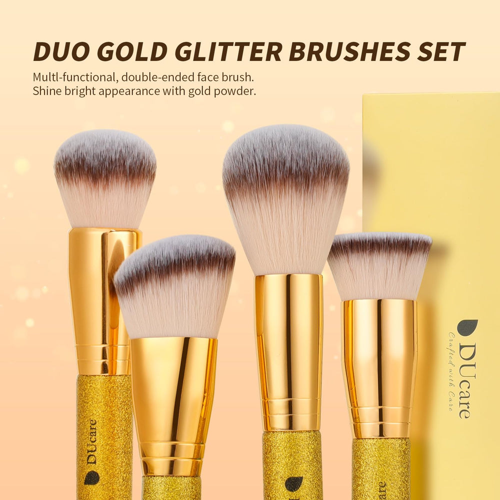 DUcare handcrafted glitter-handled brushes deliver a luxurious, premium feel.