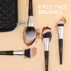 DUcare makeup brushes black-design closeup highlights durable, classic styling for everyday use.