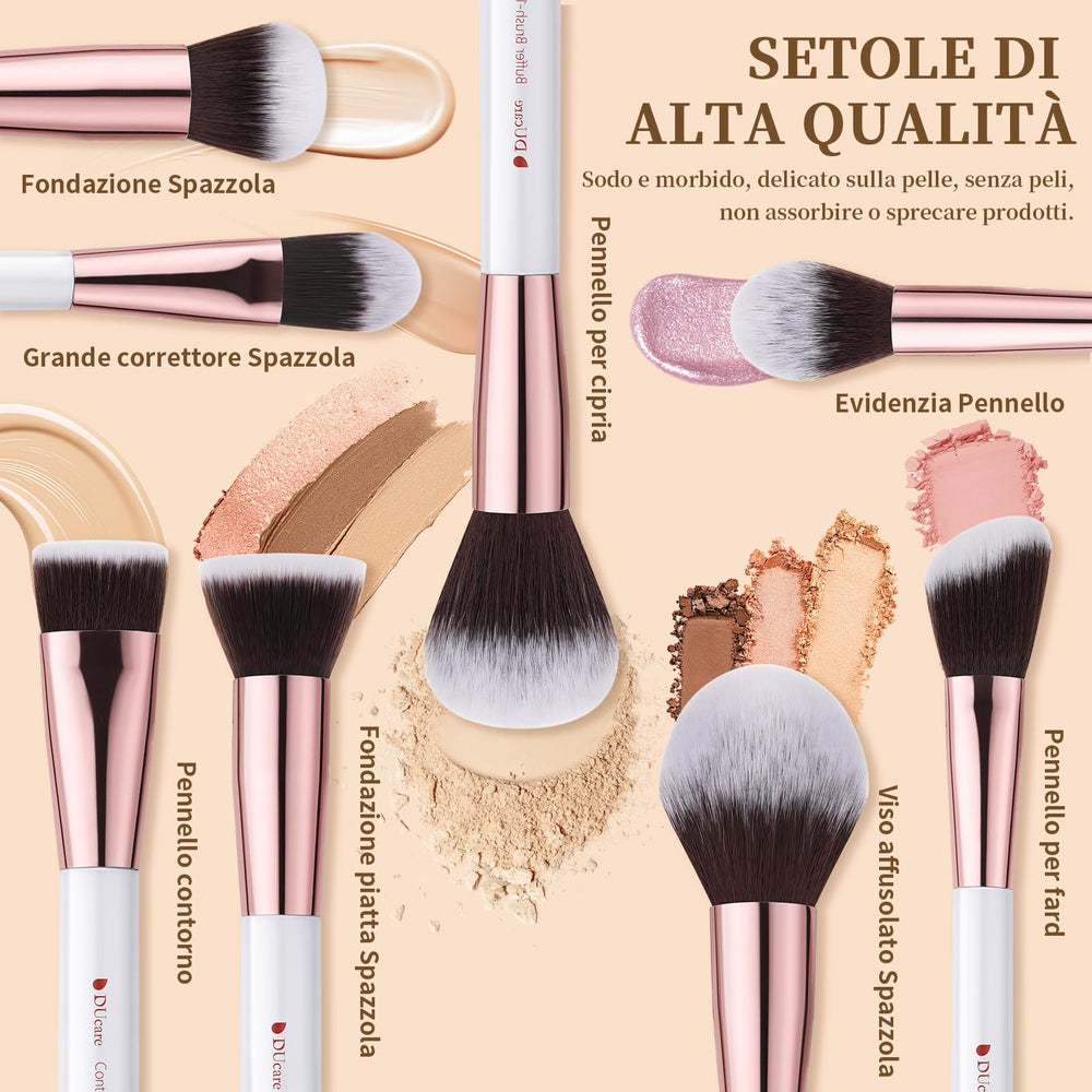 DUcare makeup brush set 27pcs eye brushes for detailed crease work and precise shading.