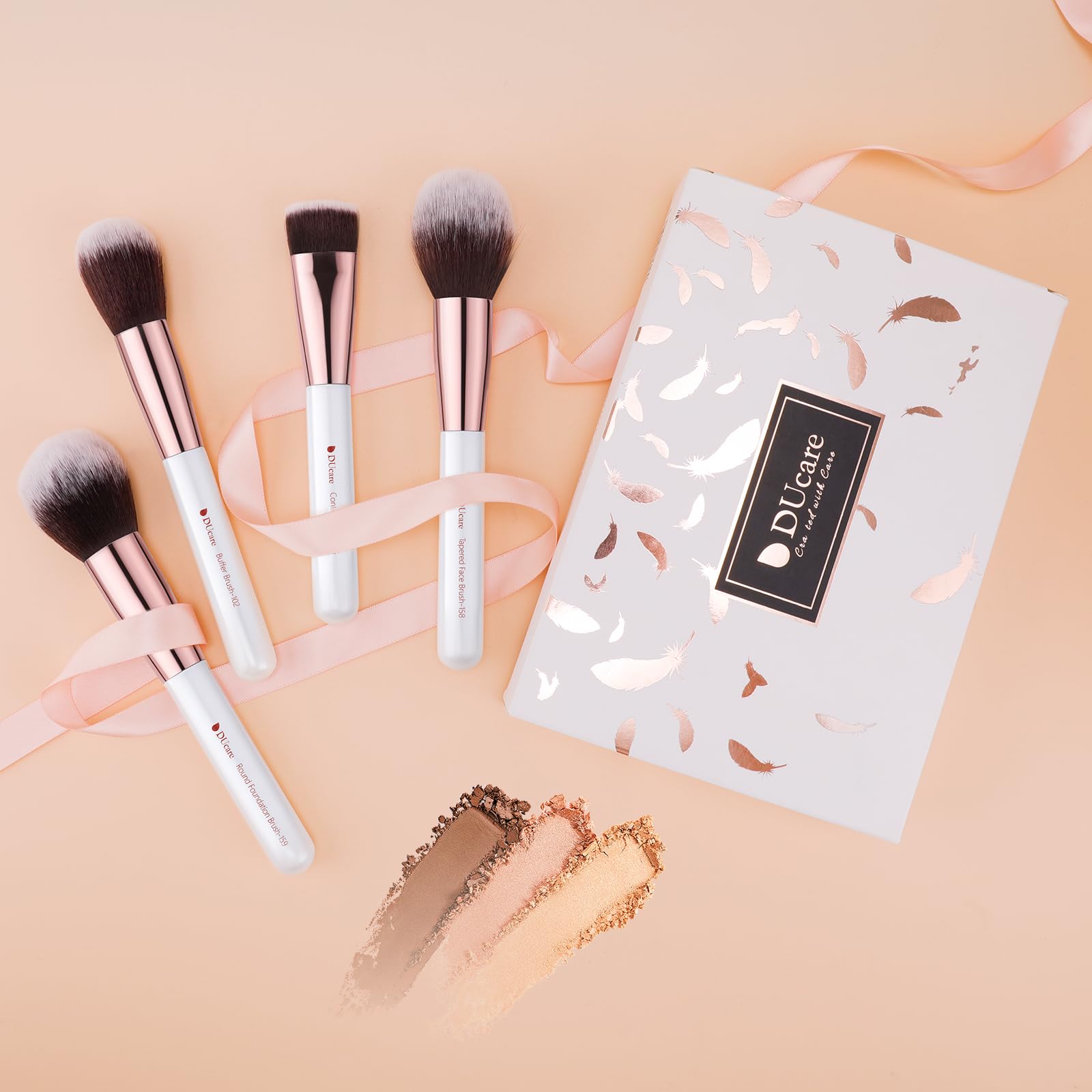 DUcare makeup brush set numbered brushes with guide to improve technique and results.