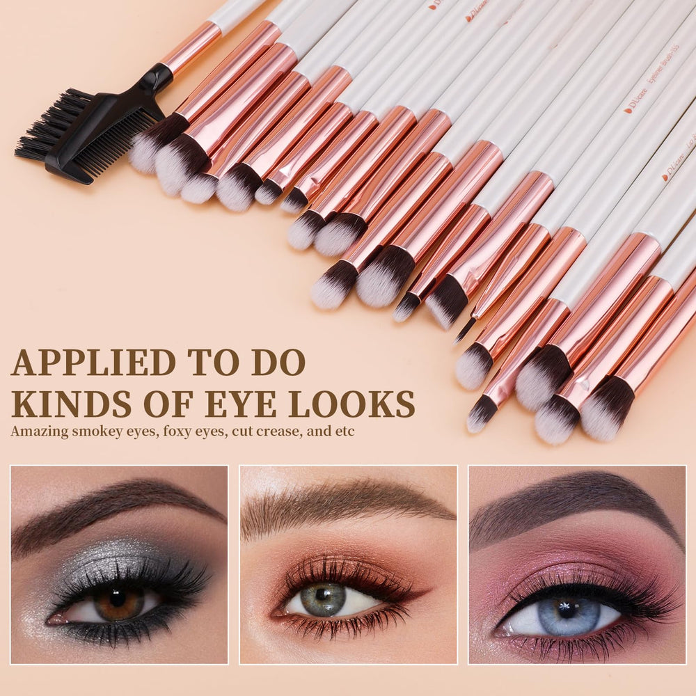 DUcare makeup brush set premium synthetic bristles deliver soft, dense application.