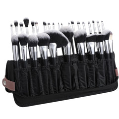 DUcare makeup brushes organizer closed, compact travel-ready for easy brush transport.