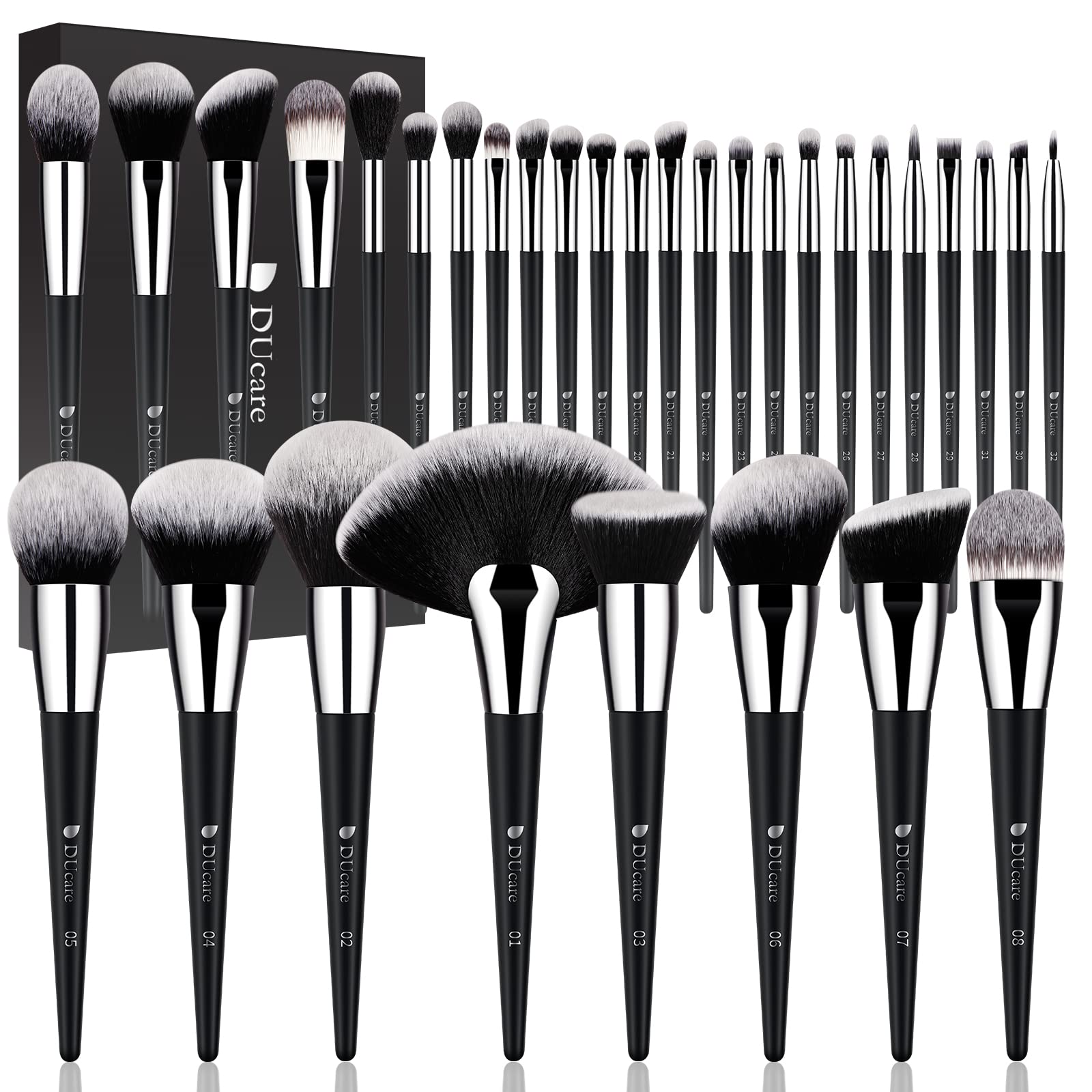 DUcare makeup brushes set 32pcs packaging for professional-grade routines