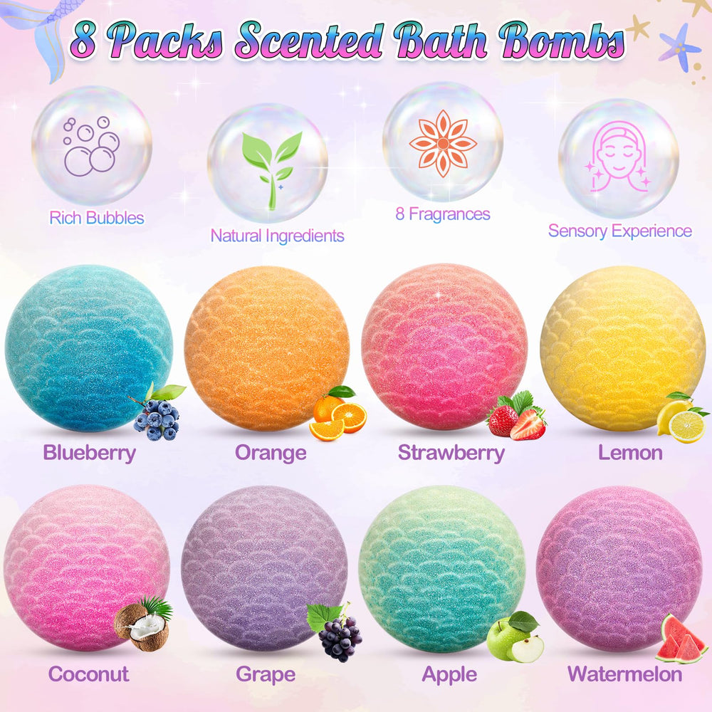 Duchong bomba de baño sirena con sorpresa, aromas frutales que estimulan la imaginación durante el baño.