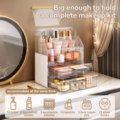 Ducoak makeup organizer clear walls let you see colors and levels at a glance.