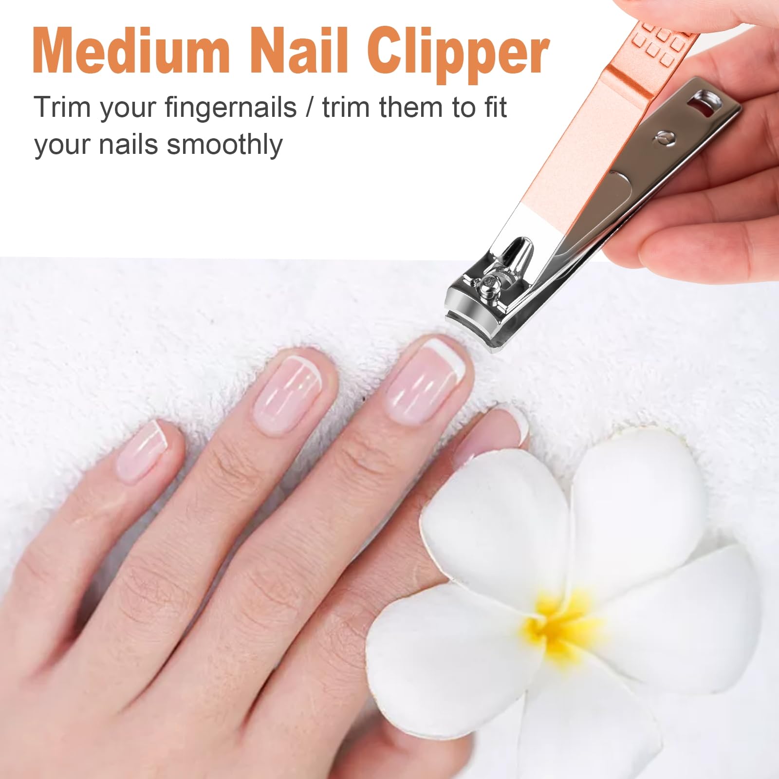 DUCOO stainless steel nail file showcases shaping and edge-smoothing benefits.