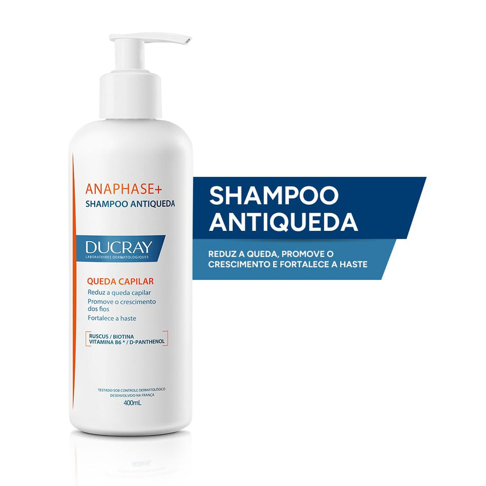 Ducray Anaphase+ scalp massage scene emphasizes stimulating cleanse for thinning hair.