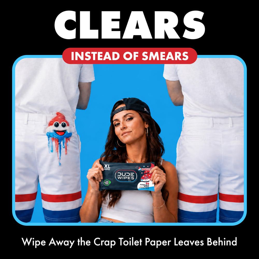 DUDE Wipes Poopsicle bulk stack of 384 packs highlighting long-lasting supply advantage