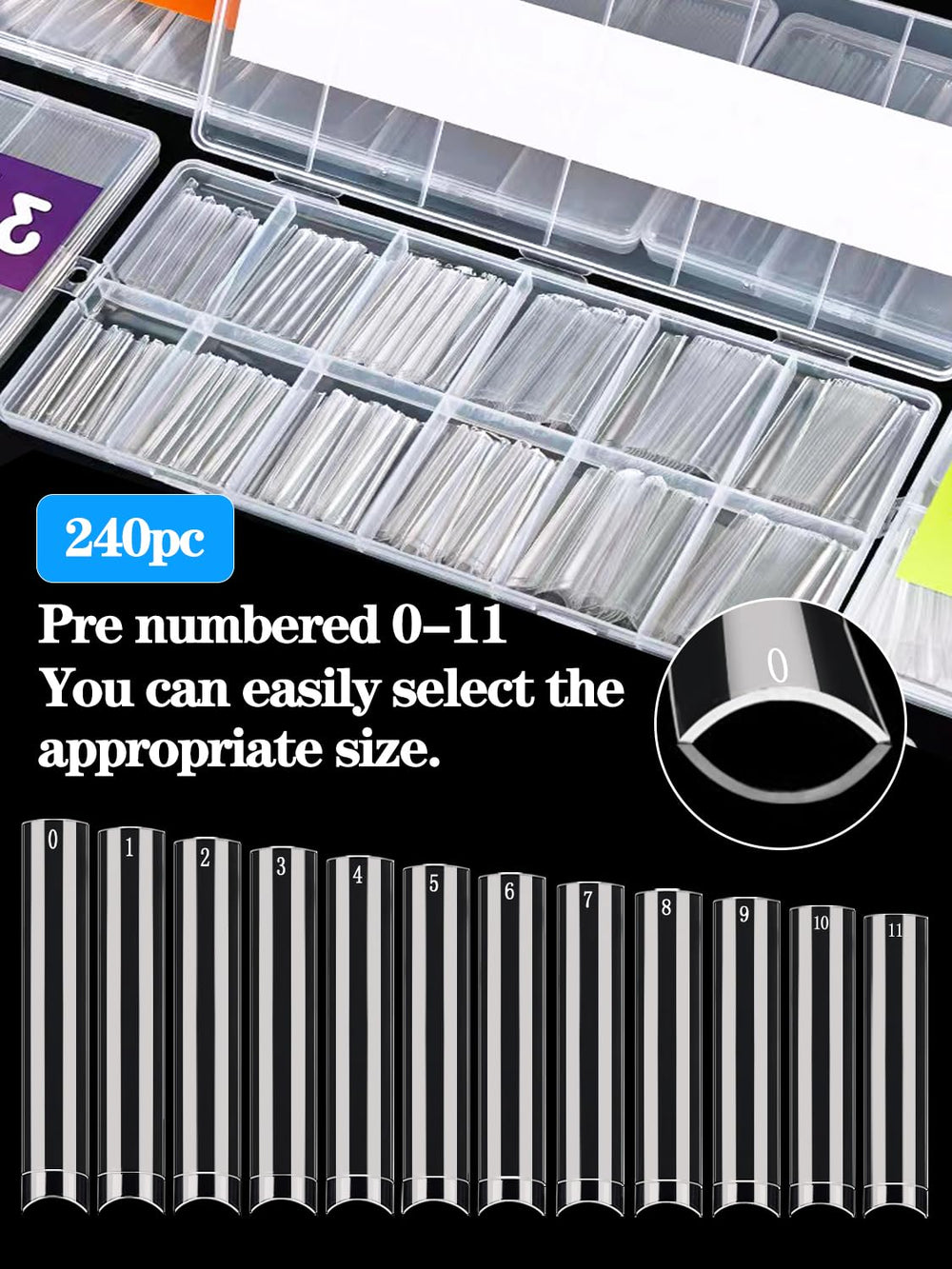Dudjndjd tips de 240 piezas para uñas acrílicas y gel