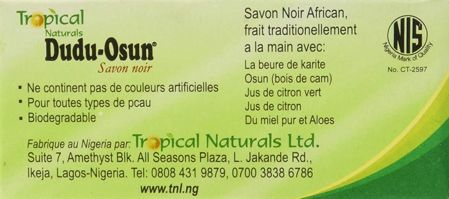 Dudu-Osun Black Soap 5-pack on-shelf context demonstrates convenient multipack for shared routines.