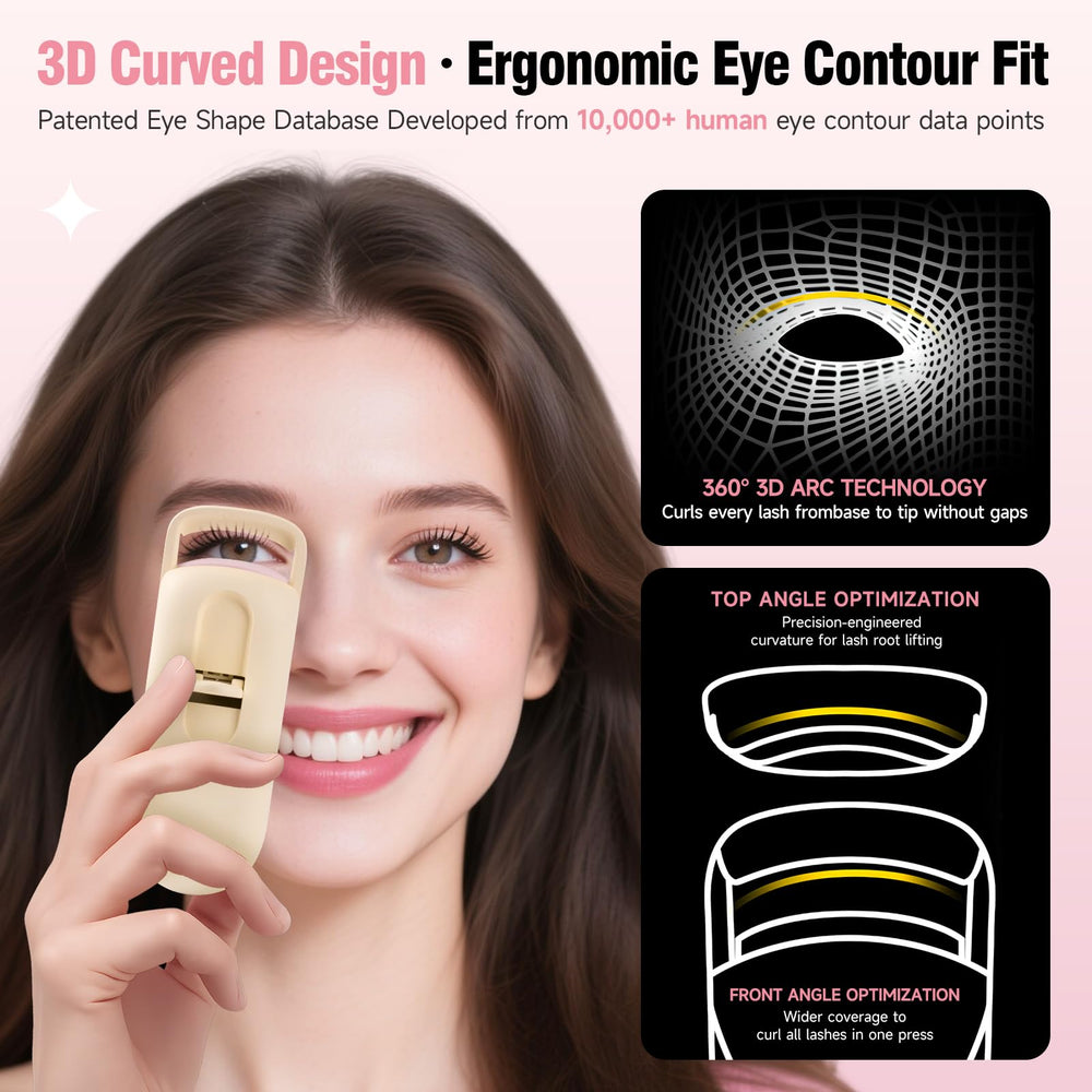 DUDUDU heated eyelash curler 2-temp settings tailor lash lift for various types.