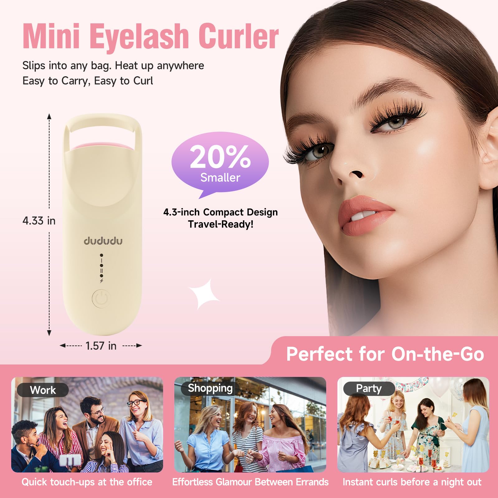 DUDUDU heated eyelash curler auto-shutdown protects the device during busy mornings.
