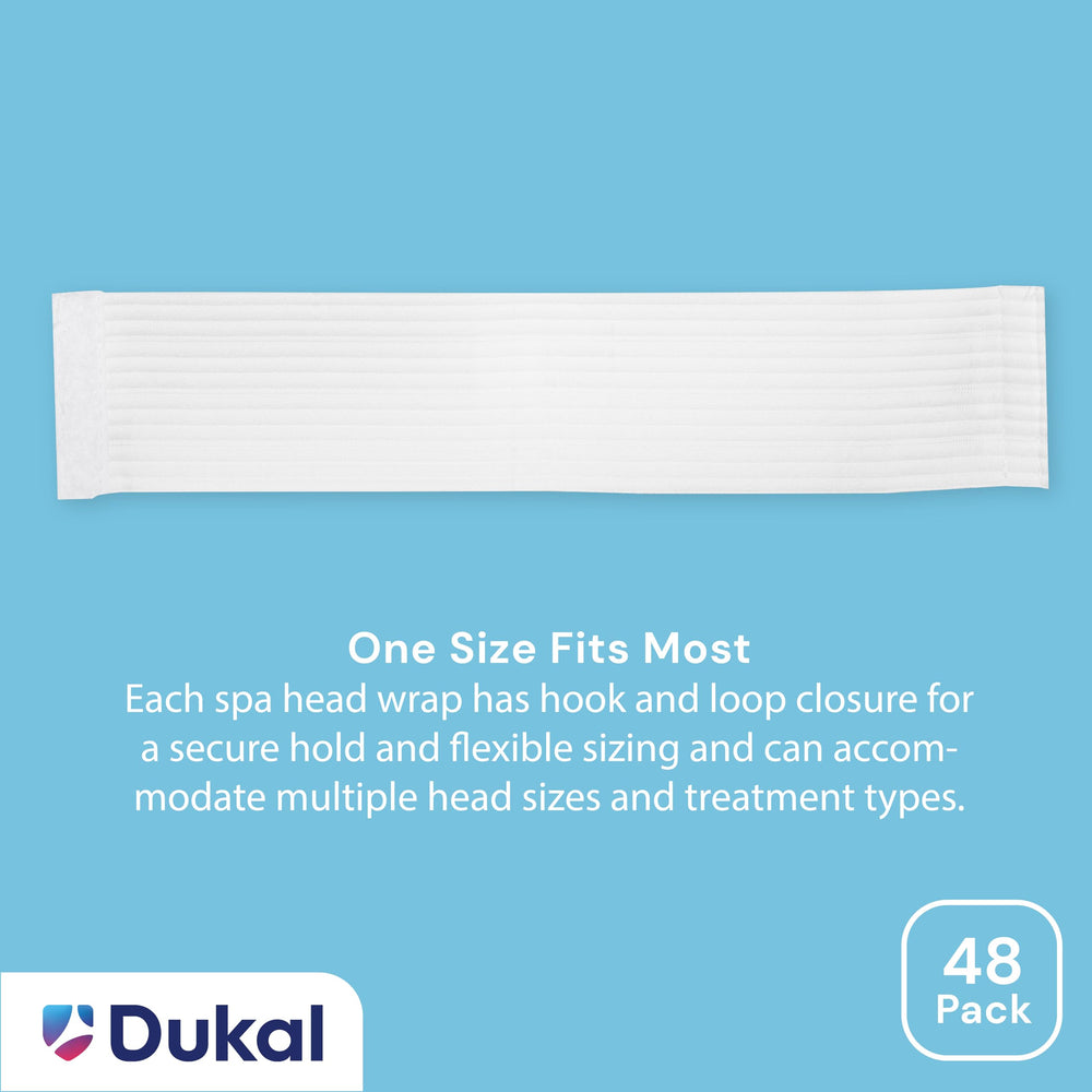 Dukal Reflections headband closure detail highlights secure wrap during active tasks.
