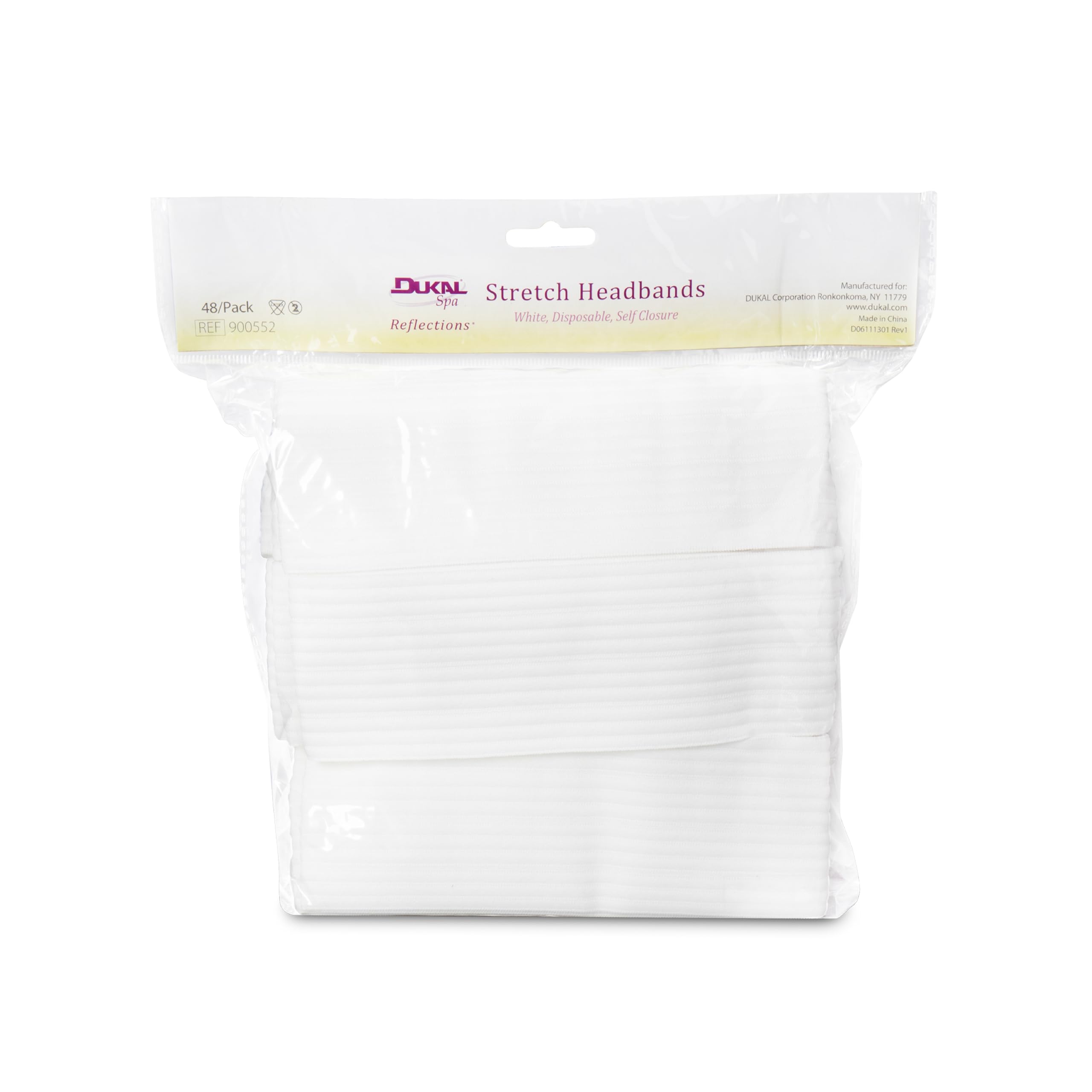 Dukal Reflections headband pack front shows versatile stretch fit for quick styling.