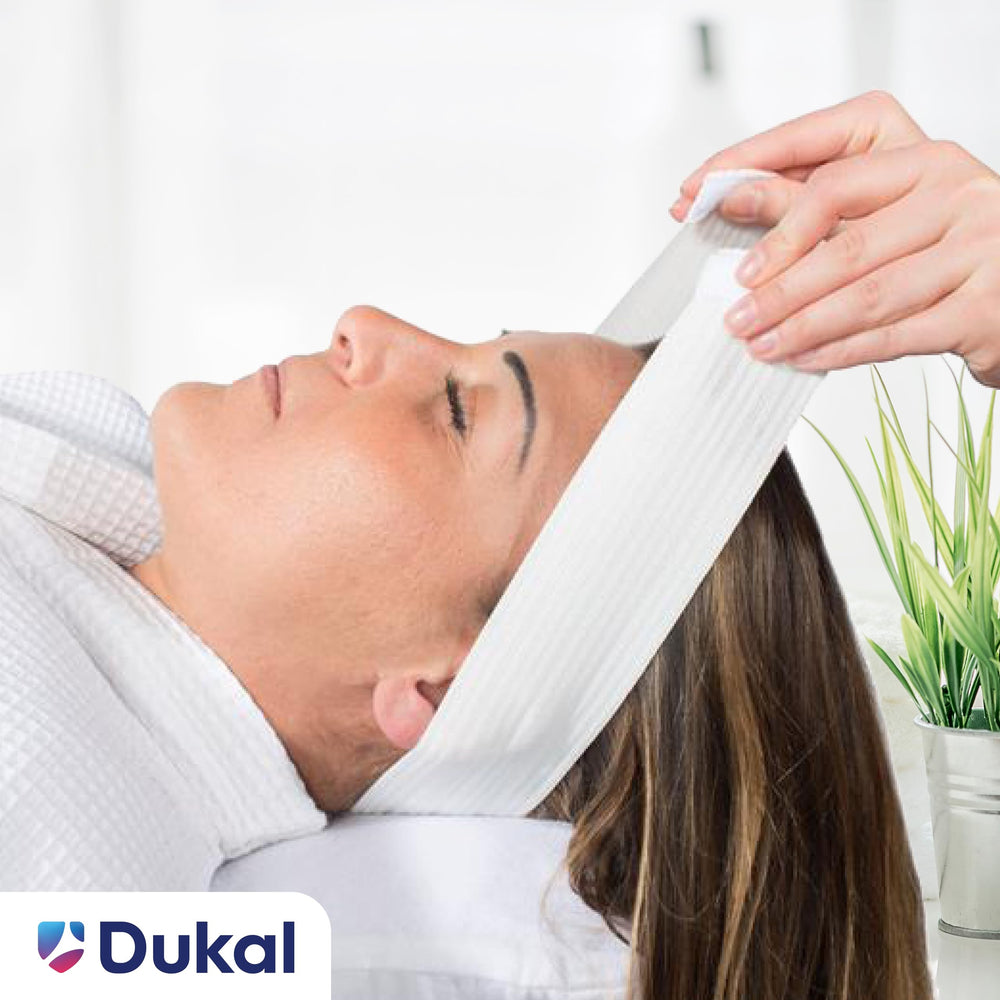 Dukal Reflections headband worn-on-head shows easy hair control in daily wear.