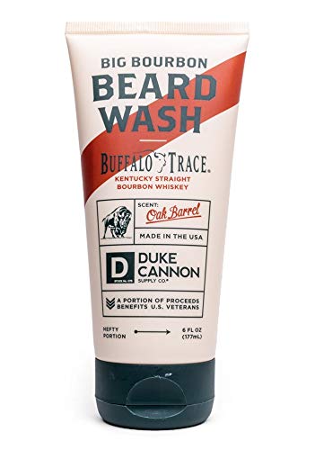 Duke Cannon beard balm tub highlighting smoothing, non-greasy hydration for all beard types.