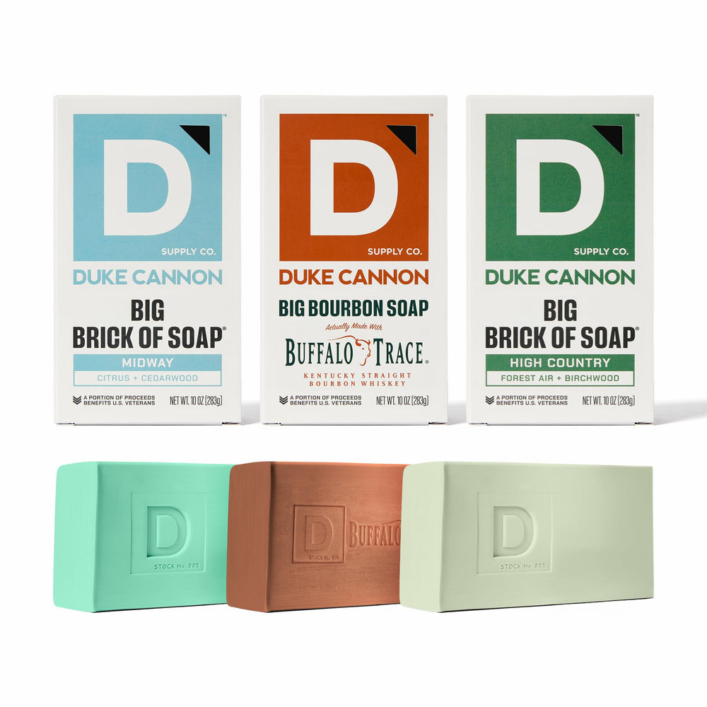 Duke Cannon Big Brick Midway bar with citrus-cedar scent for a refreshing cleanse