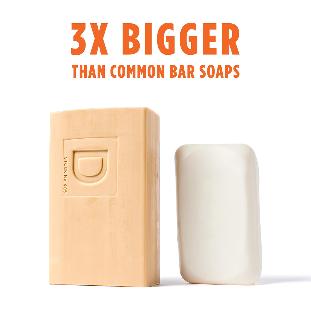 Duke Cannon big brick soap male grooming routine visual suggests durable bar for daily wash