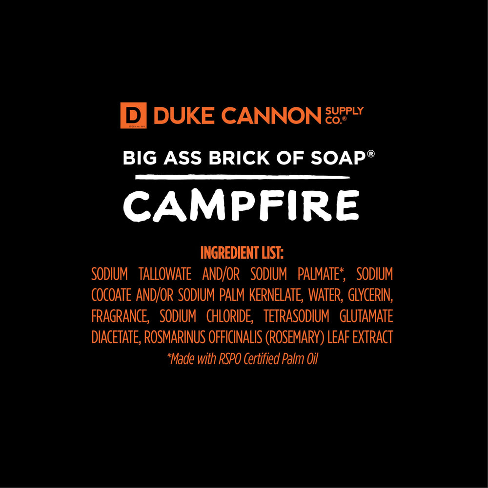 Duke Cannon big brick soap packaging display showcases value pack for gift-ready grooming