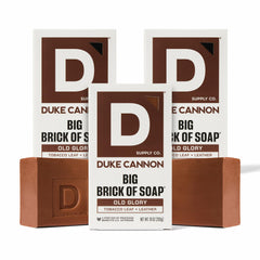 Duke Cannon Leaf Leather soap brick bar for rugged masculine cleansing.