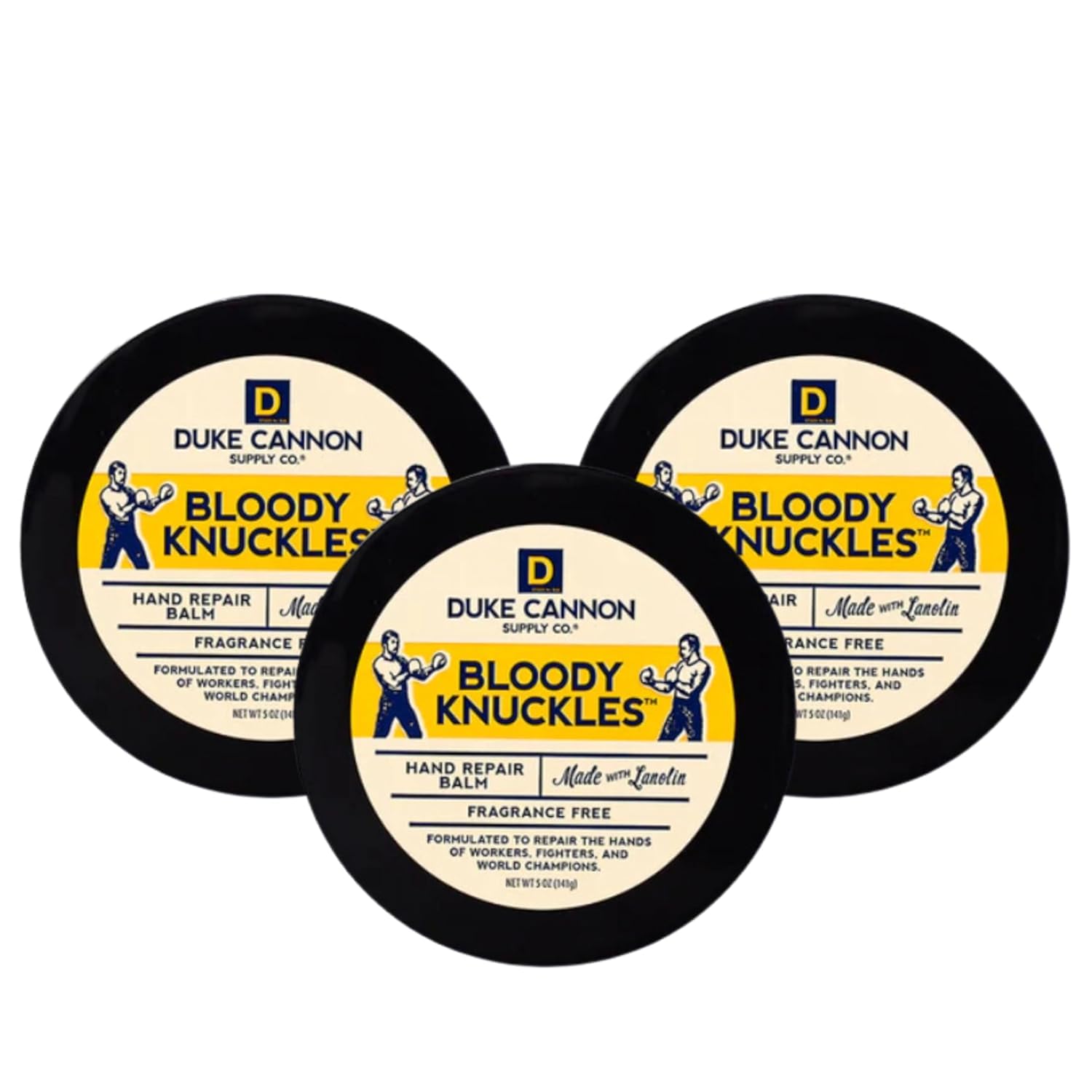 Duke Cannon Bloody Knuckles balm pack with 3 tubes offers convenient hand repair.
