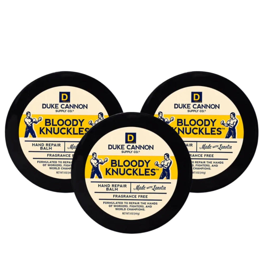 Duke Cannon Bloody Knuckles balm pack with 3 tubes offers convenient hand repair.