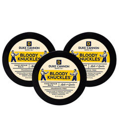 Duke Cannon Bloody Knuckles balm pack with 3 tubes offers convenient hand repair.