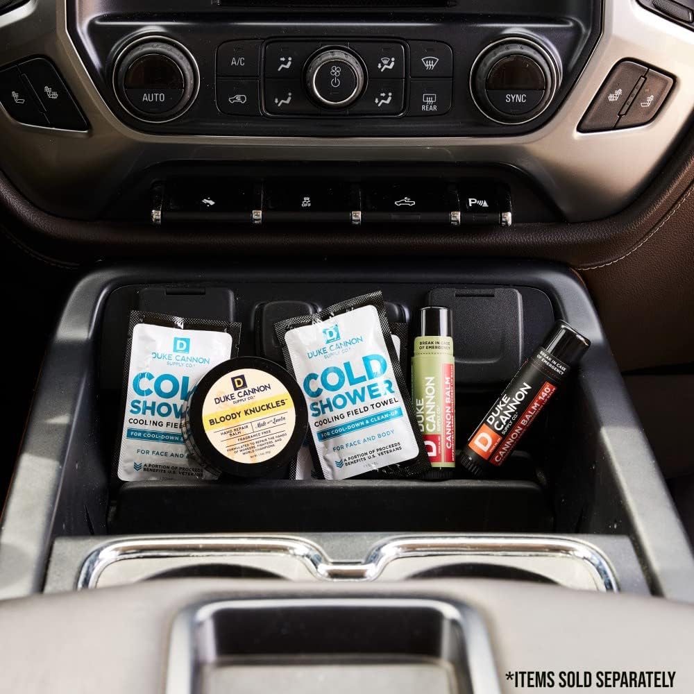 Duke Cannon Bundle packaging showcases two larger balms ready for rugged trips.