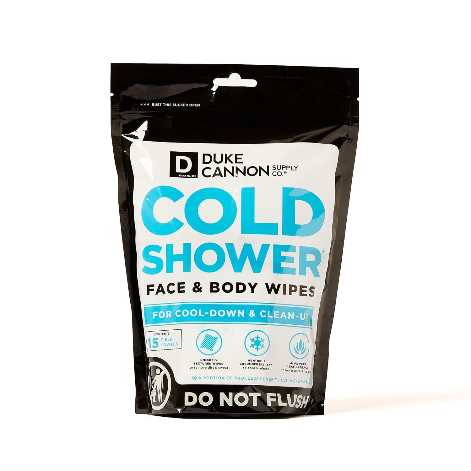 Duke Cannon menthol wipes pouch offers discreet, on-the-go cleaning after outdoor activity.