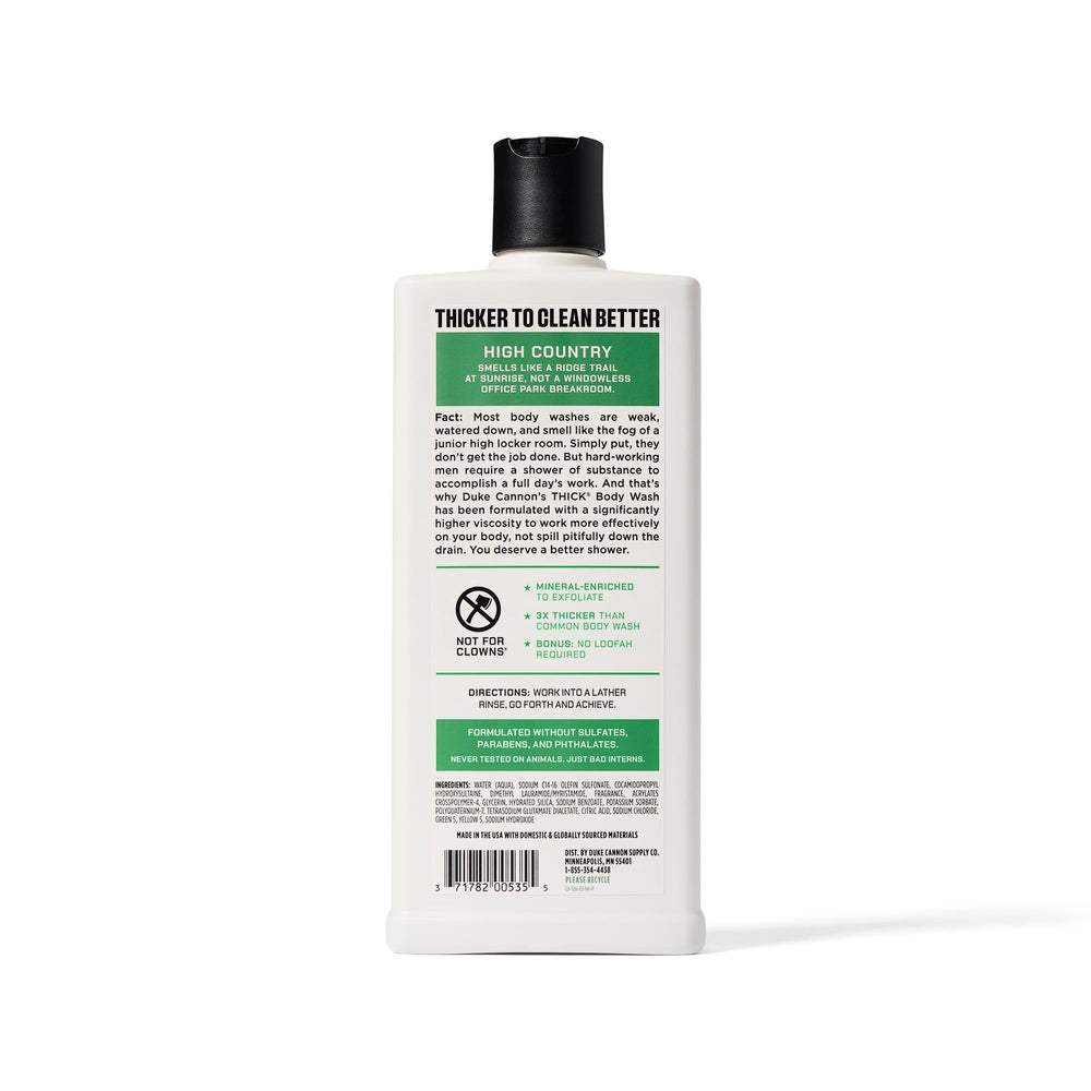 Duke Cannon High Country cruelty-free seal indicating ethical grooming