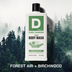 Duke Cannon High Country foamy lather displaying rich texture for substantial cleansing