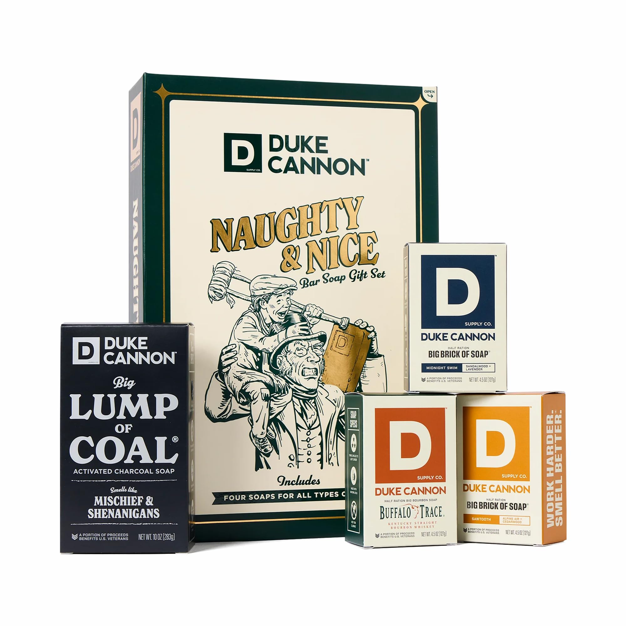 Duke Cannon Lump of Coal 10oz bar ready for rugged daily cleansing.
