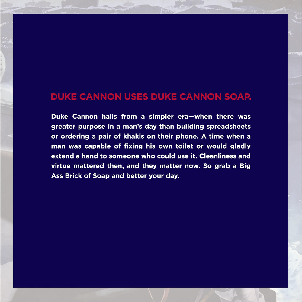 Duke Cannon made-in-USA bar soap showcases craftsmanship and quality.