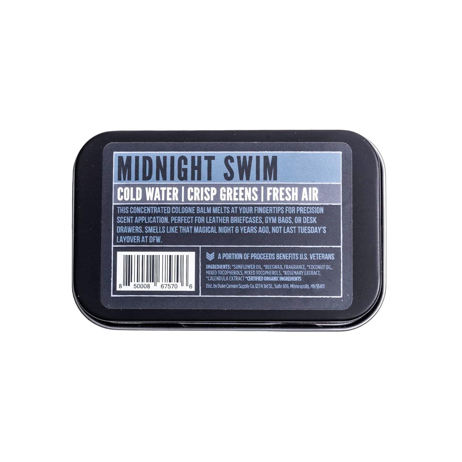 Duke Cannon Midnight Swim notes ozonic greens and fresh air