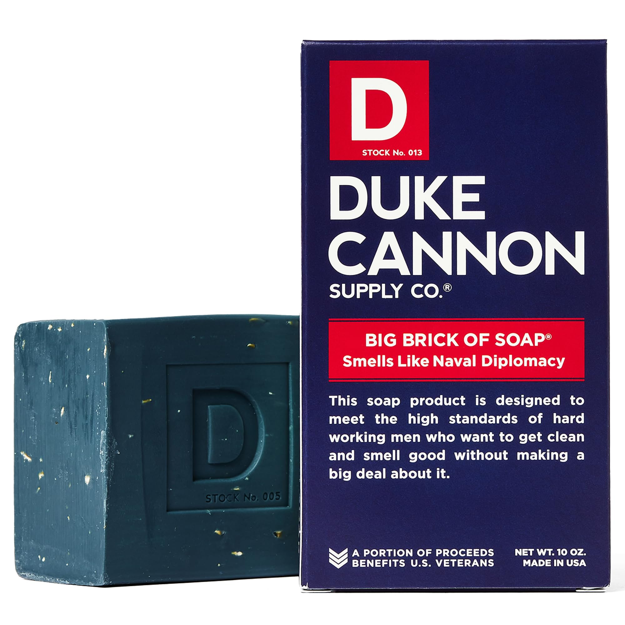 Duke Cannon Naval Diplomacy bar soap 10oz for bold, long-lasting cleanliness.
