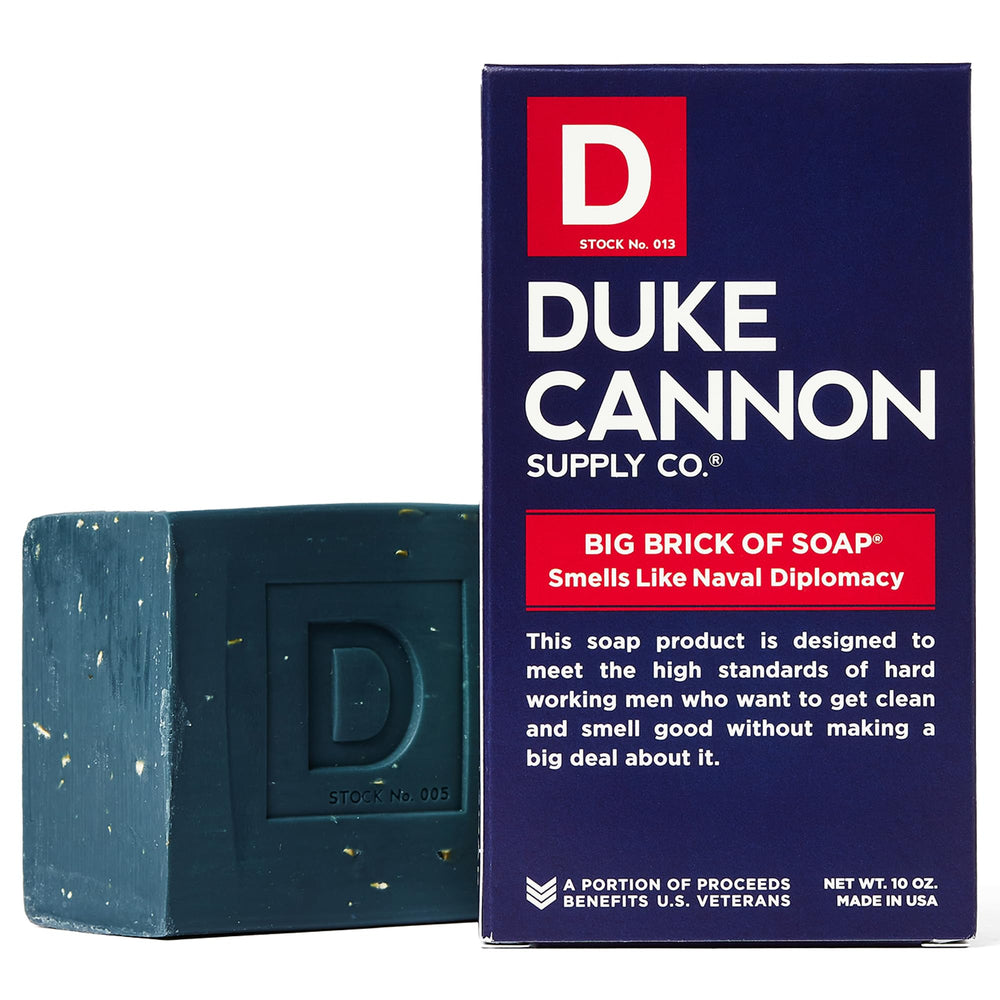 Duke Cannon Naval Diplomacy bar soap 10oz for bold, long-lasting cleanliness.