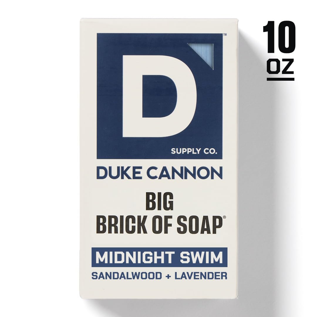Duke Cannon Naval Diplomacy top-view bar highlighting steel-cut grains for grip.