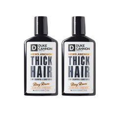 Duke Cannon News Anchor 2-in-1 bottle bay rum shows refreshing cleanse ideal for daily grooming.