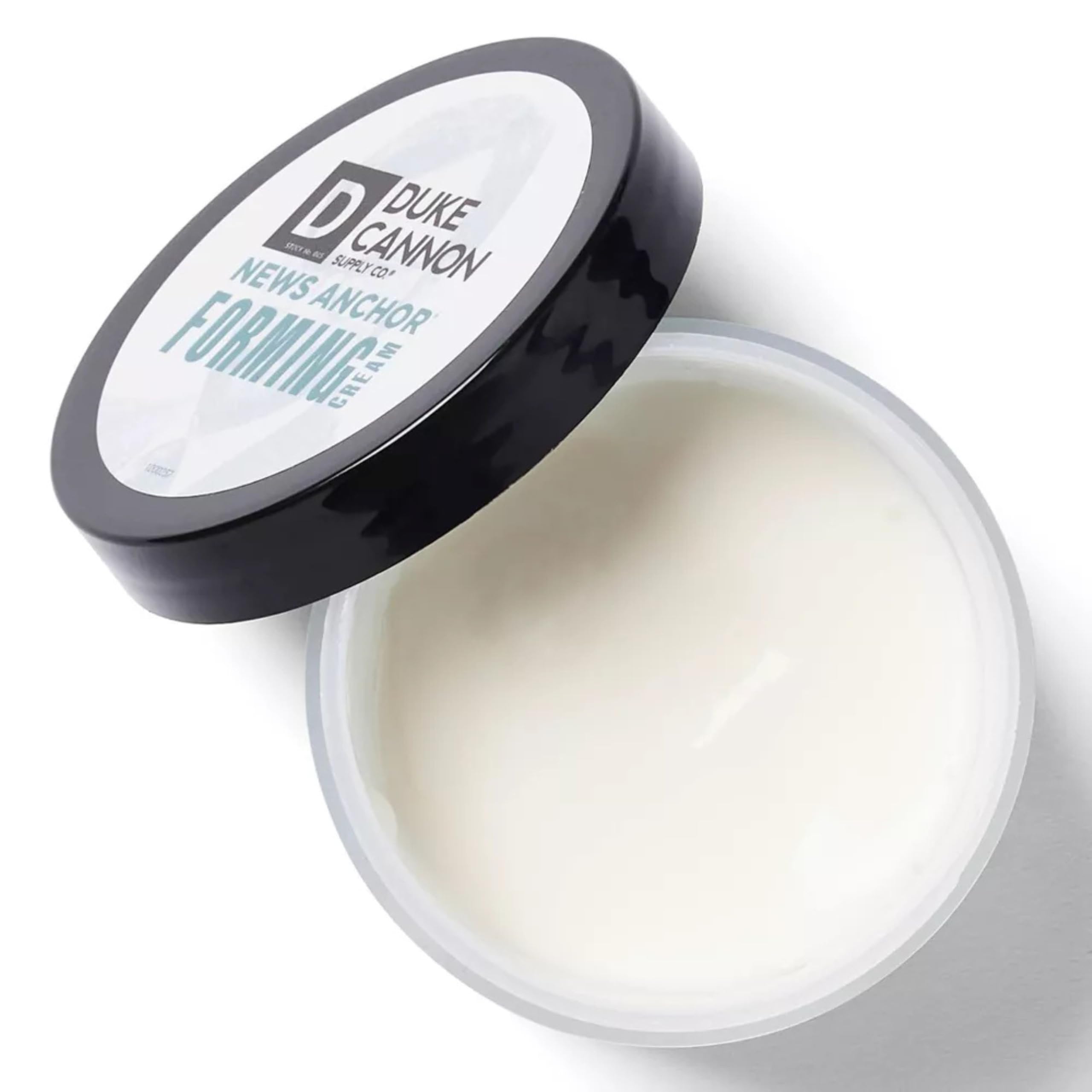 Duke Cannon News Anchor Forming Cream matte finish for camera-ready looks.