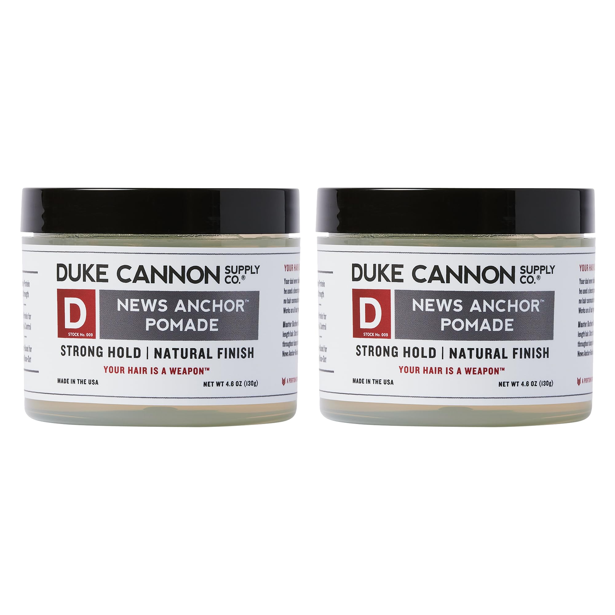 Duke Cannon News Anchor Pomade hair-styling look with natural matte finish.