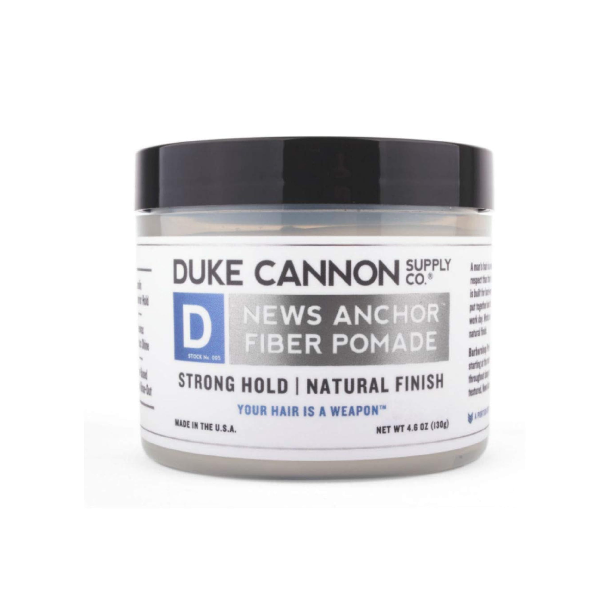 Duke Cannon News Anchor Pomade hands applying product for controlled, flexible hold