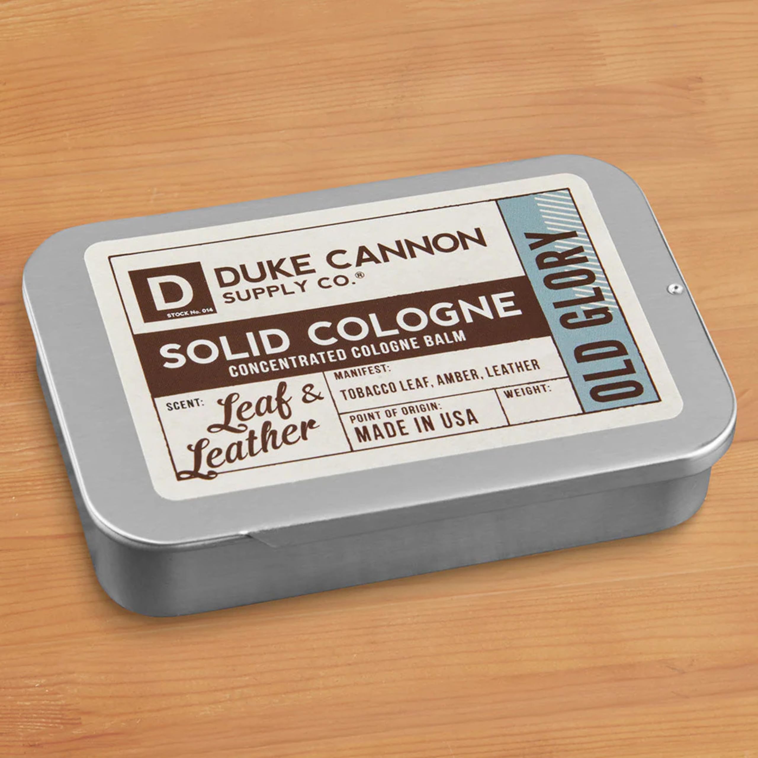 Duke Cannon Old Glory on the go in a bag for quick scent refreshes.