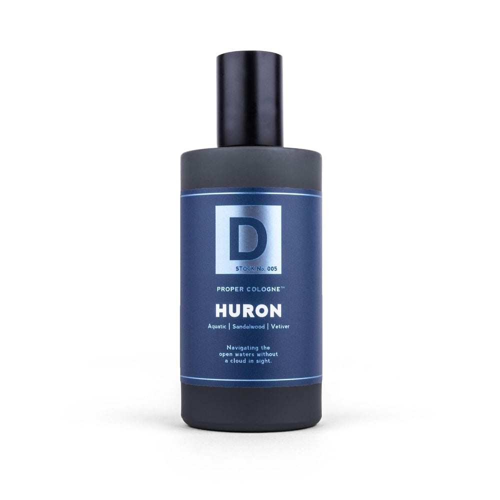 Duke Cannon Proper Cologne Huron apothecary glass bottle embodies rugged minimalism